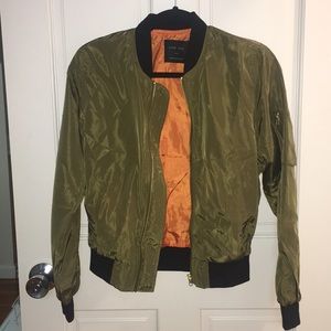 Olive green bomber jacket